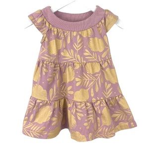 Tea Collection Purple and Gold Tiered Dress Size 6-9 months